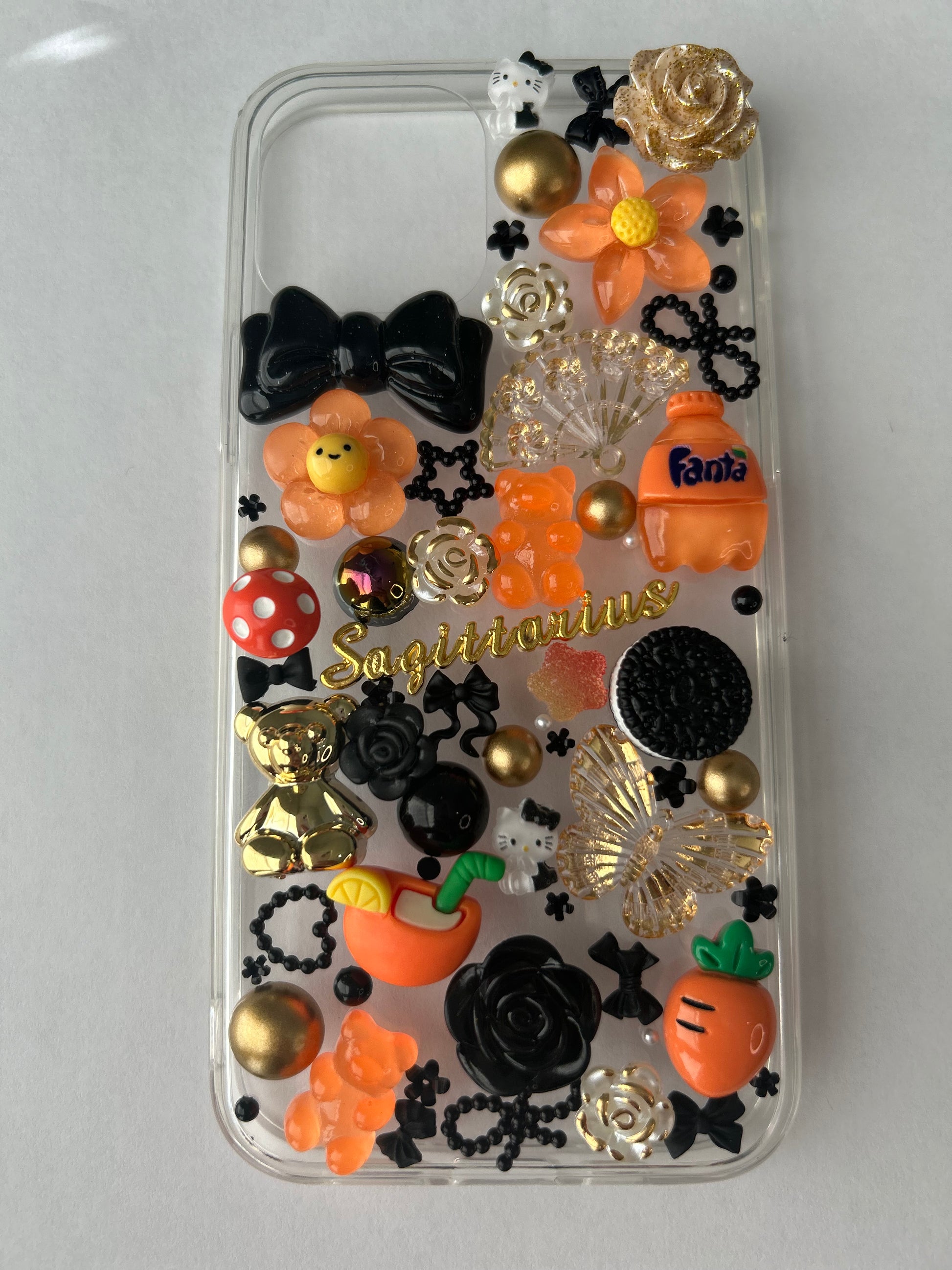 Custom Gold, Orange, & Black iPhone Case - One-of-a-Kind Design - Fits iPhone 11 to 15 Pro Max The Rising Sun 723