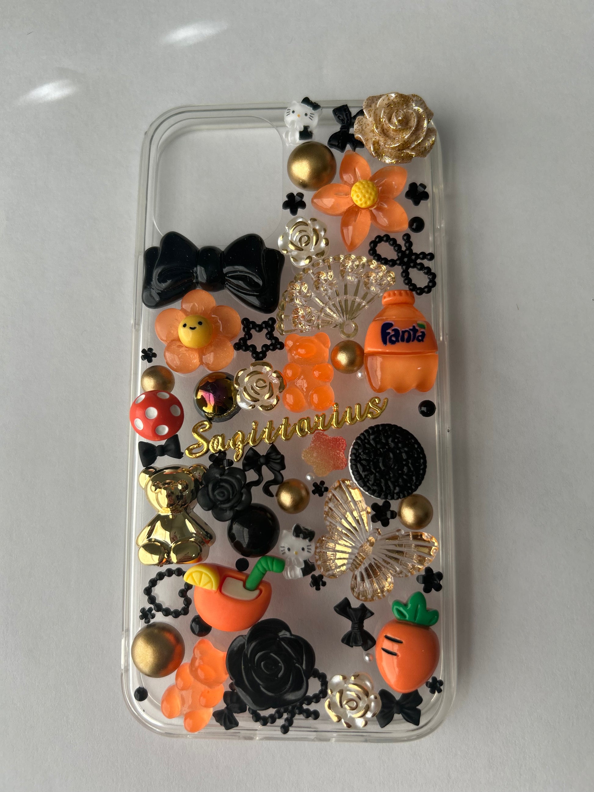 Custom Gold, Orange, & Black iPhone Case - One-of-a-Kind Design - Fits iPhone 11 to 15 Pro Max The Rising Sun 723
