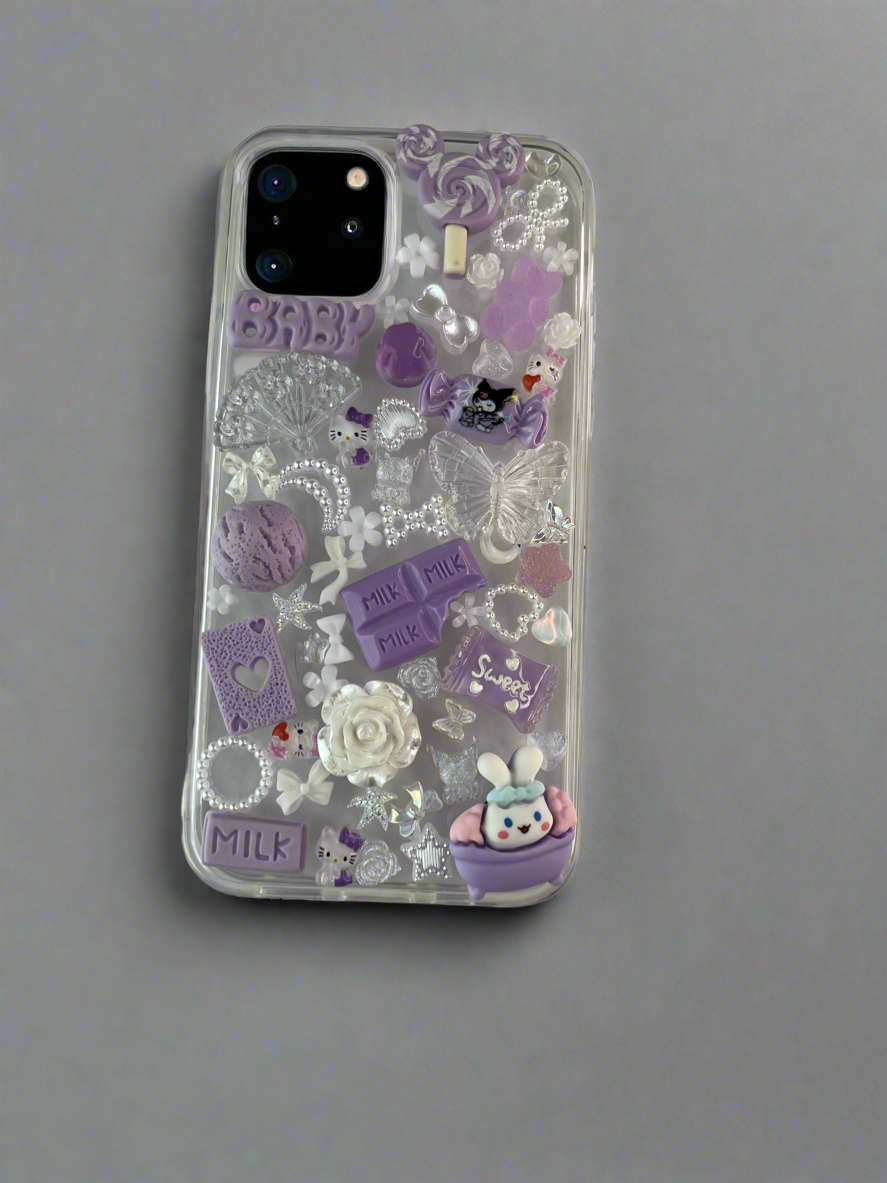 Custom Purple iPhone Case - Personalized Name Option - Fits iPhone 11 to 15 Pro Max The Rising Sun 723