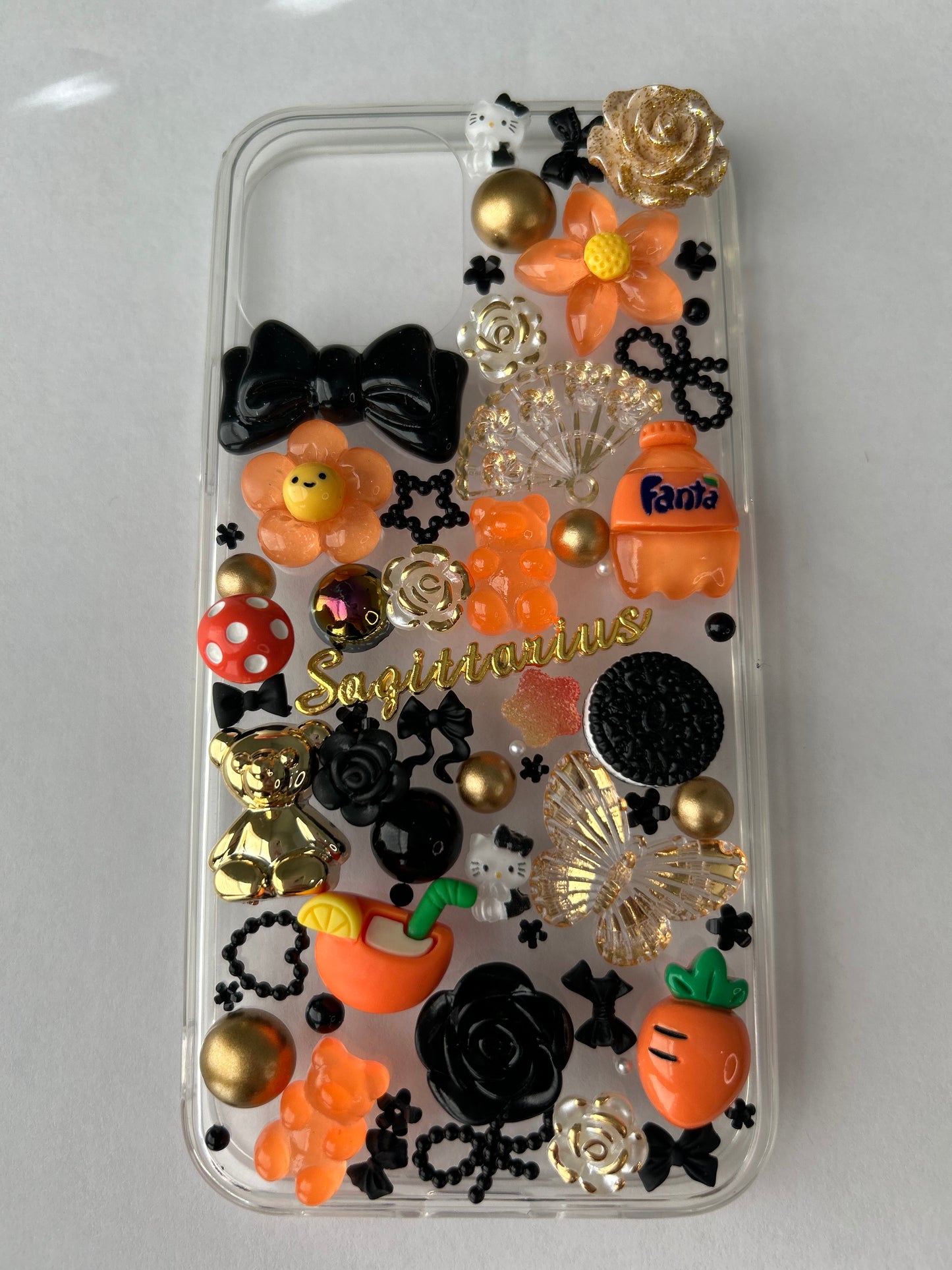Custom Gold, Orange, & Black iPhone Case - One-of-a-Kind Design - Fits iPhone 11 to 15 Pro Max The Rising Sun 723