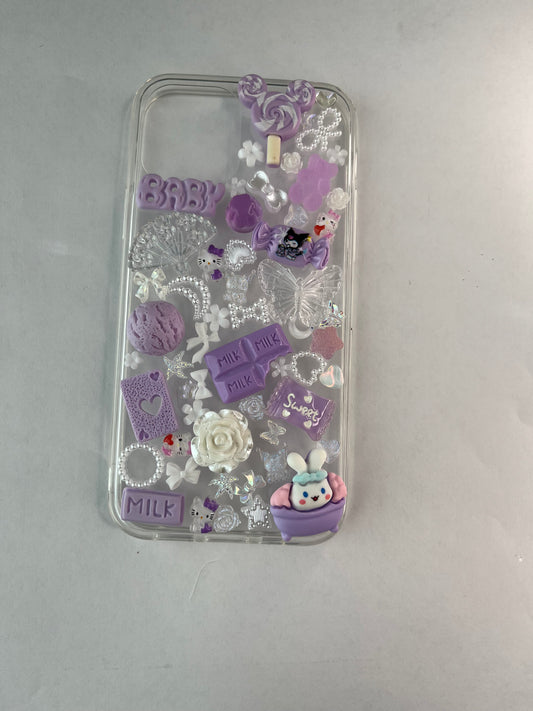 Custom Purple iPhone Case - Personalized Name Option - Fits iPhone 11 to 15 Pro Max The Rising Sun 723