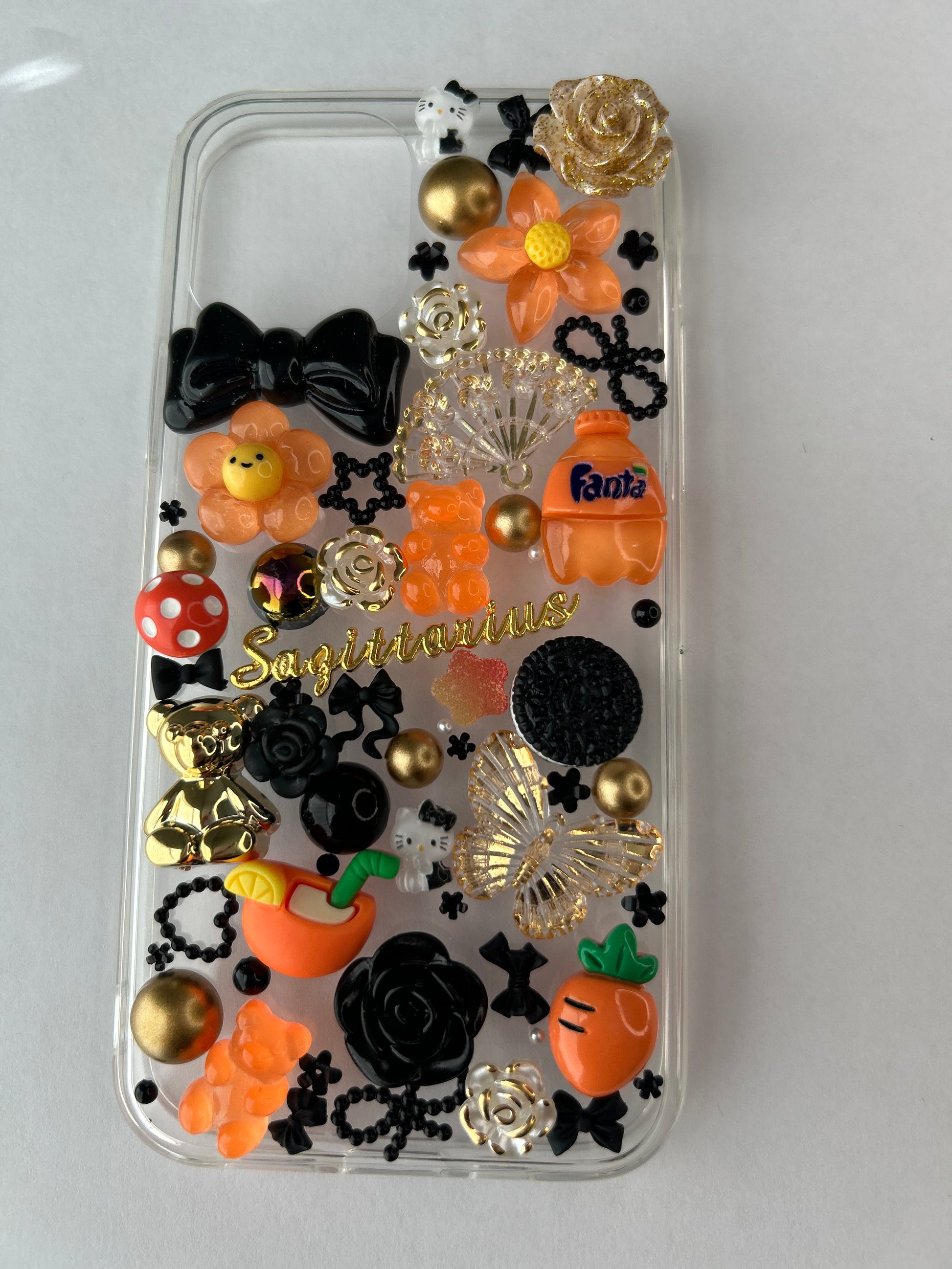 Custom Gold, Orange, & Black iPhone Case - One-of-a-Kind Design - Fits iPhone 11 to 15 Pro Max The Rising Sun 723